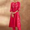 Dhiyona IE Women Ethnic Motifs Embroidered Thread Work Pure Cotton Kurta with Trousers