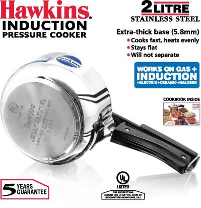 Hawkins Stainless Steel 2 L Induction Bottom Pressure Cooker (HSS20)
