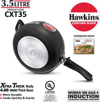 Hawkins Contura Black XT 3.5 L Induction Bottom Pressure Cooker (CXT35)