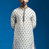 Men's Black Silk Blend Straight Kurta