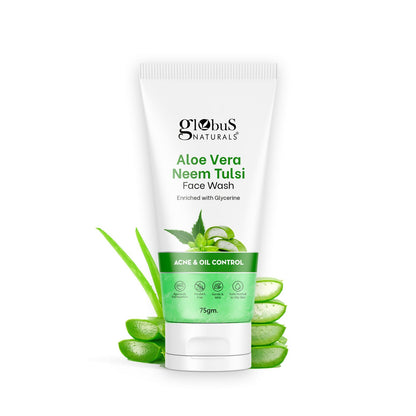 Globus Naturals Aloe vera Neem Tulsi Enriched With Glycerin & Oil Control Formula