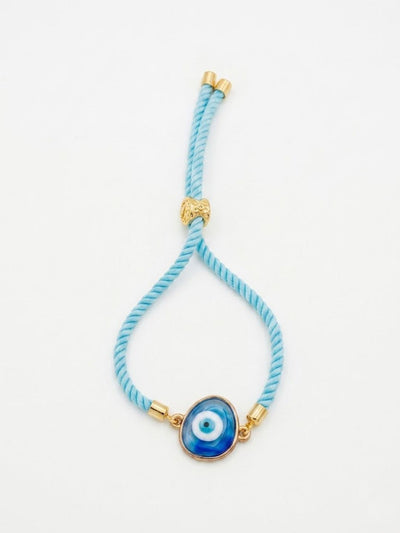 Indyancart Set Of 2 Blue Evil Eye Bhaiya Bhabhi Wraparound Rakhi