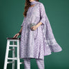 Indyancart IE Floral Printed Pleated Pure Cotton Kurta With Trousers & Dupatta
