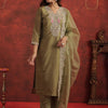 Dhiyona IE Women Ethnic Motifs Embroidered Kurta With Trousers & Dupatta Kurta Sets