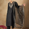 Dhiyona IE Women Ethnic Motifs Embroidered Regular Liva Kurta with Trousers & With Dupatta