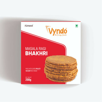 Vyndo Masala Ragi Bhakhri, North Indian snack with spiced ragi flour flatbread, crispy and flavorful.