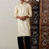 Men's Golden Viscose Straight Kurta and Patiala Set