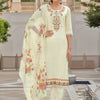 Dhiyona VA Women'sFloral Embroidered Key Hole Neck Kurta With Salwar & Dupatta