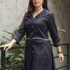 Dhiyona IE Women's Women Solid Cotton A-Line Kurta with Trousers