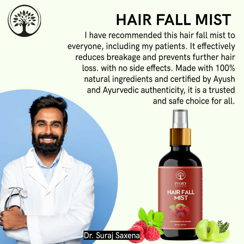 Ivory Natural Hair Mist spray for long hair, boosting growth, strengthening follicles, and restoring shine to natural hair.