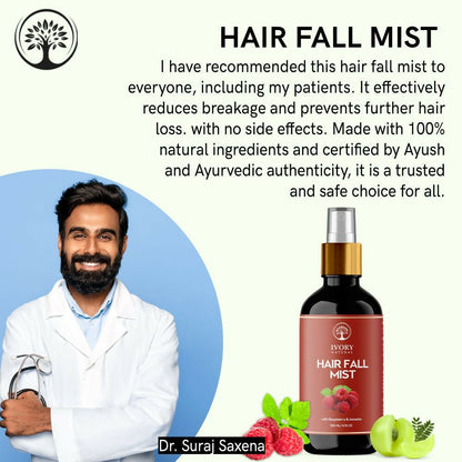 Ivory Natural Hair Mist spray for long hair, boosting growth, strengthening follicles, and restoring shine to natural hair.