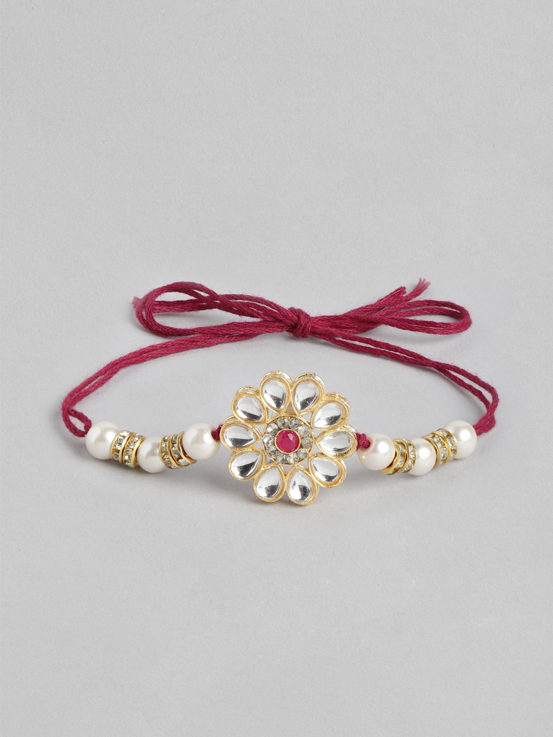 Anouk Unisex Set of 2 Beaded Bhai Bhabhi Rakhis With Roli & Chawal