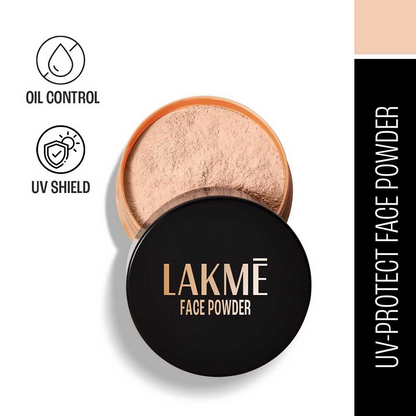 Lakme Forever Matte face powder in soft pink, compact with smooth, matte finish, suitable for a natural makeup look