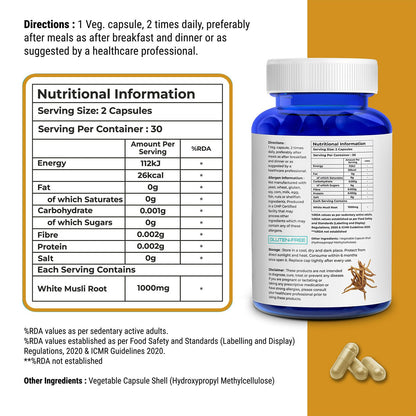 Biovitalia Organics Safed Musli Extract Capsules