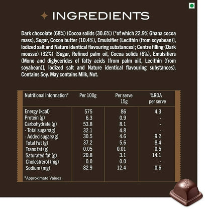 Fabelle Heavenly Dark Mousse with Ghana Cocoa Luxury Bar