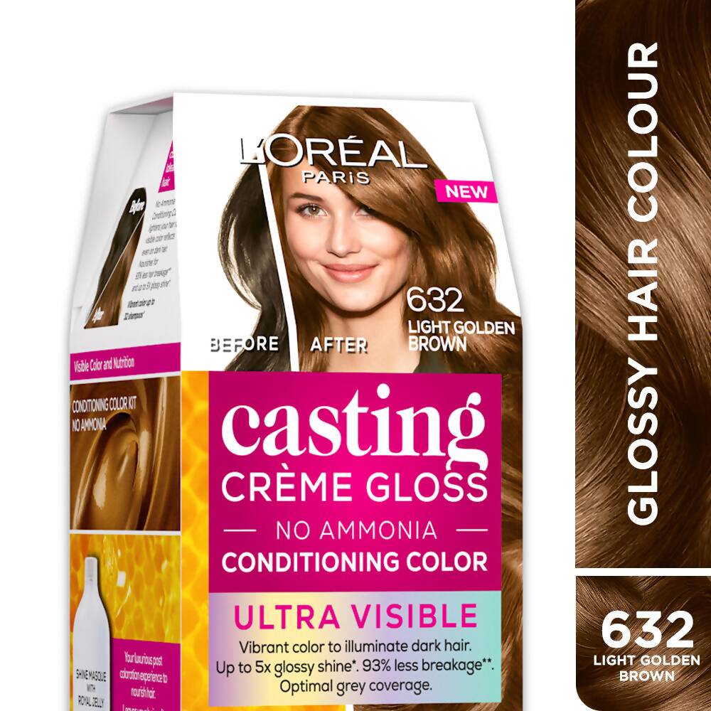 L'Oreal Paris Casting Creme Gloss Ultra Visible Conditioning Hair Color - 632 Light Golden Brown - Indyancart