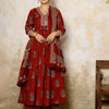 Dhiyona SN Women's Ethnic Motifs Printed Pure Cotton Anarkali Kurta with Palazzo & Dupatta