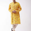 Men's MulticolorBaseMustard Muslin Straight Kurta Pyjama Set
