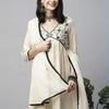 Indyancart SN Women's Woven Design Embroidered Cotton Kurta with Trousers & Dupatta