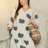 Dhiyona IE Women Printed V-Neck Top and Trousers Co-Ords