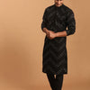 Men's Black Georgette Straight Kurta Pyjama Set