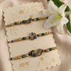 Dhiyona Set Of 3 Peacock Design Multicolor Artificial Beads Thread Rakhi With Roli Chawal