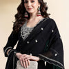 Indyancart IE Women Ethnic Motifs Embroidered Regular Thread Work Pure Cotton Kurta with Trousers & With Dupatta