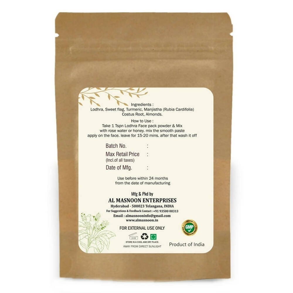 Al Masnoon Lodhra Face Pack - Indyancart