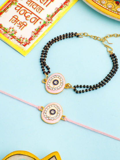 Anouk Stones Studded And Beaded Bhaiya Bhabhi Rakhis With Roli Chawal