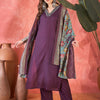Dhiyona SN Women's Embroidered V-Neck Straight Kurta With Trousers & Dupatta