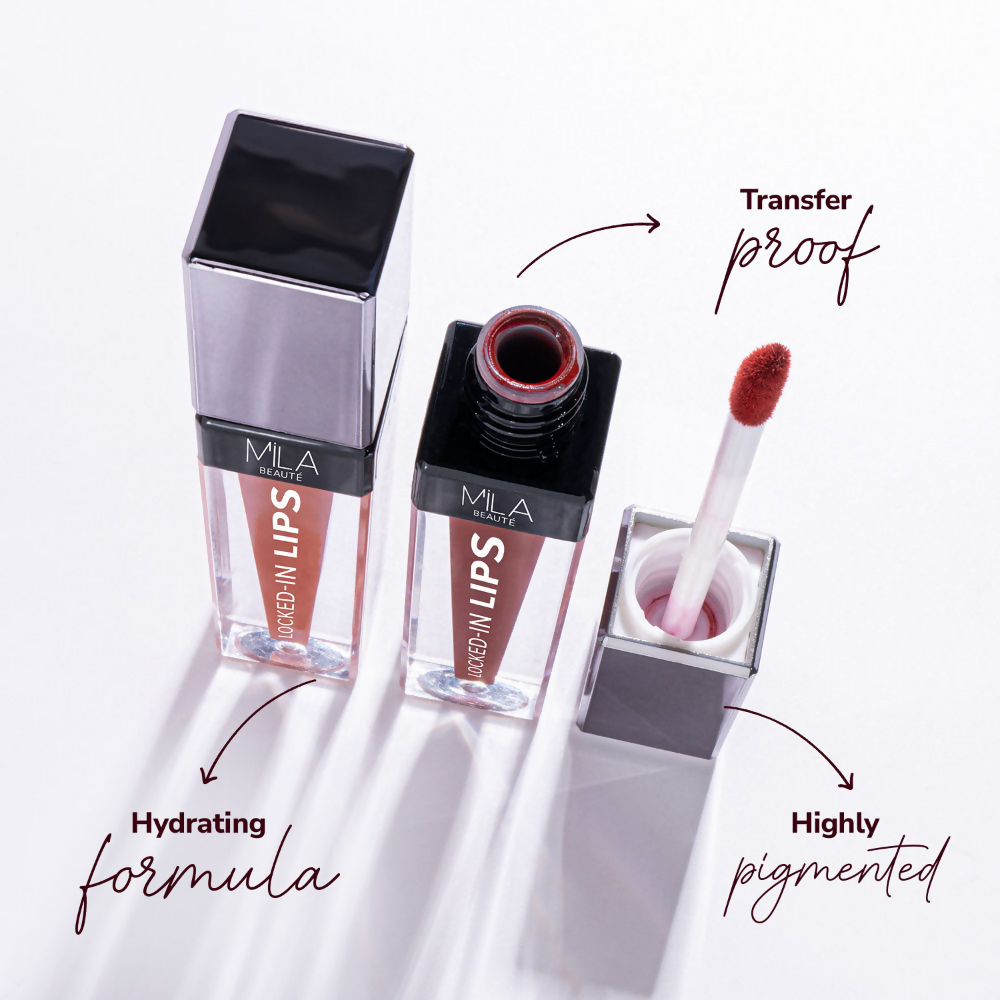 Mila Beaute 12 Hr Non-Transfer Locked-In Liquid Lipstick - Blackcurrant Cake