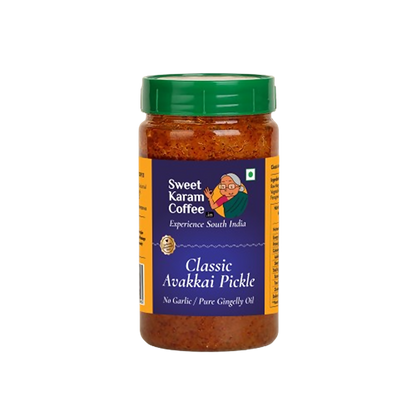 Sweet Karam Coffee Classic Avakkai Pickle (No Garlic Raw Mango Pickle)