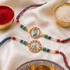 Dhiyona Set Of 2 Multicolor Peacock Design Rakhi With Roli Chawal Chandan Mishri