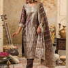 Indyancart IE Women Ethnic Motifs Woven Design Regular Kurta Trousers With Dupatta