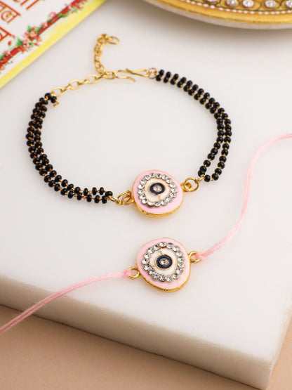 Anouk Stones Studded And Beaded Bhaiya Bhabhi Rakhis With Roli Chawal