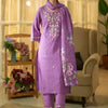 Indyancart IE Women Floral Embroidered Regular Thread Work Pure Cotton Kurta with Trousers & With Dupatta