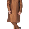Men's Coffee Silk Blend Straight Kurta Pyjama Set