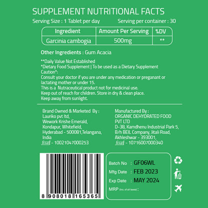 Laurik Garcinia Cambogia Tea Extract Tablets