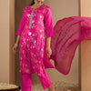 Dhiyona IE Floral Printed Straight Kurta With Trousers & Dupatta