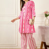 Dhiyona IE Printed Mandarin Collar Pure Cotton Top With Trousers