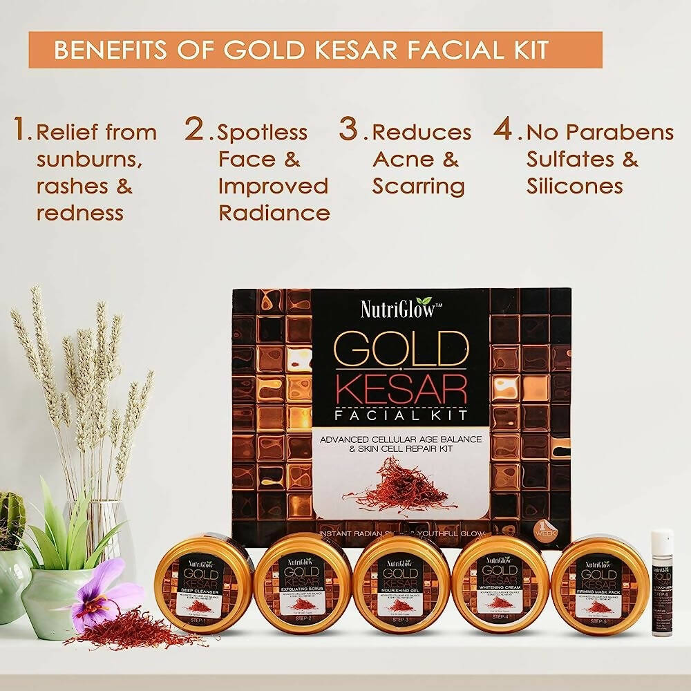 NutriGlow Gold Kesar Facial Kit - Indyancart