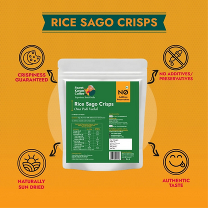 Sweet Karam Coffee Rice Sago Crisps (Oma Podi Vathal)
