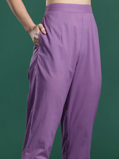 Dhiyona IE Embroidered Pure Cotton Top With Trousers Co-Ords