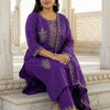 Indyancart Women's Ethnic Motifs Embroidered Regular Thread Work Kurta with Trousers & With Dupatta