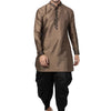 Men's Black Silk Blend Pathani Kurta and Dhoti Set